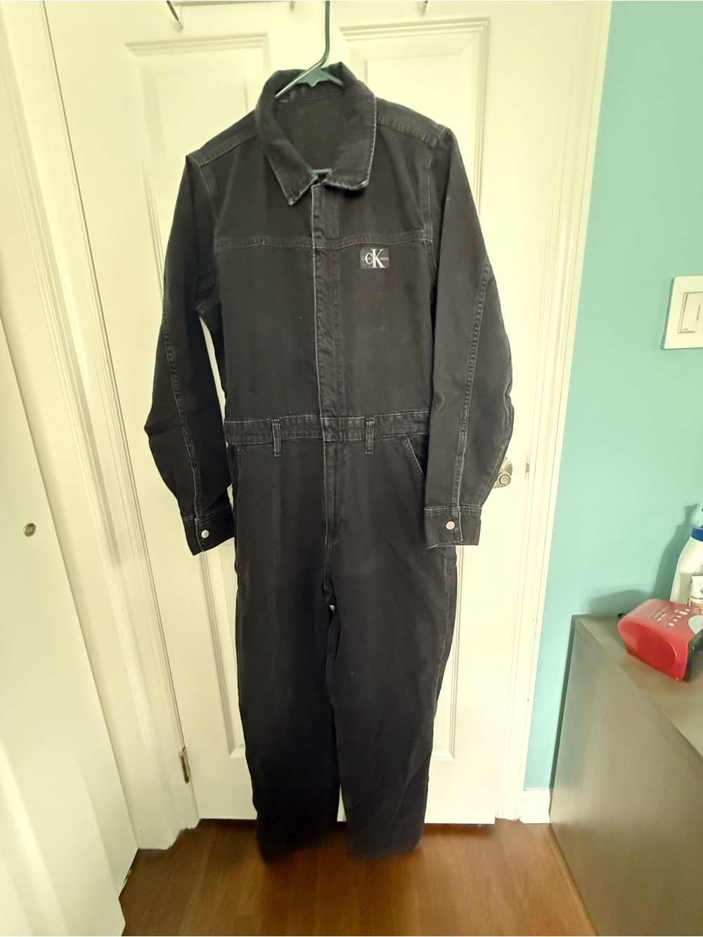 Calvin Klein Black Logo Coverall Jumpsuit